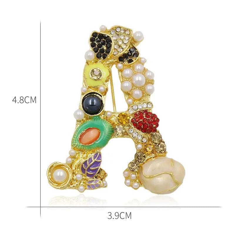 🌟 Personalized Pearl English Letter Brooch - Unique Chic 🌟