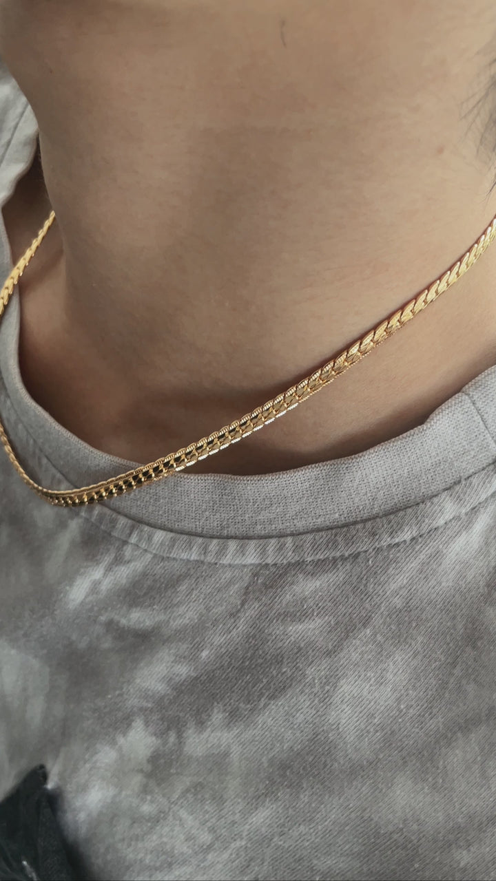 Men’s Snake Chain Necklace — Gold/Silver Tone (50 cm)