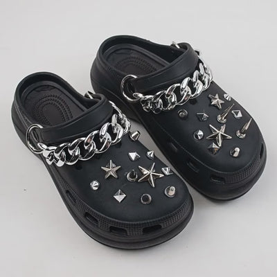 video showing Rivet Shoe Charms in silver color