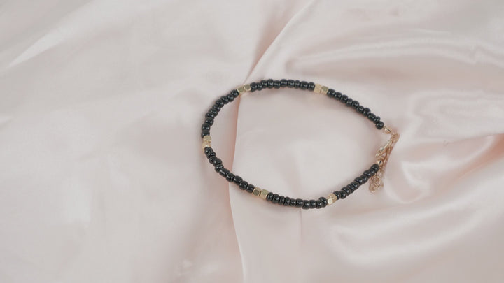 Golden Rice Bead Anklet — Adjustable (Multiple Colors)