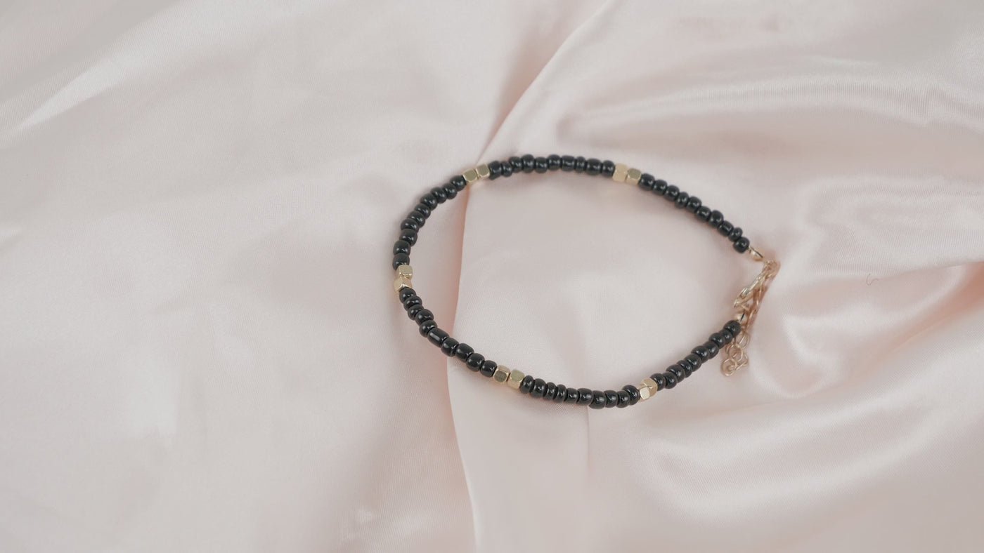 🌞 Golden Rice Bead Anklet — Adjustable (Multiple Colors)