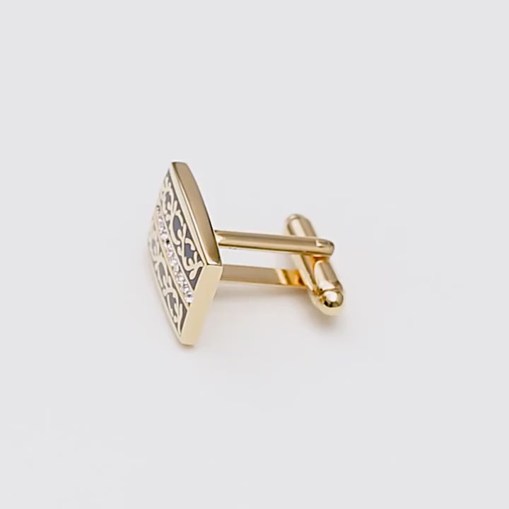 Video of Gold and blue cufflinks