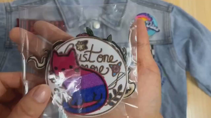 video of a Collection of patches with various designs 