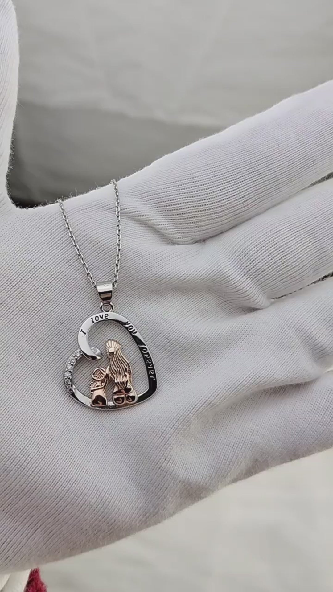 Mother &amp; Daughter Heart Necklace – Bicolor Love Pendant Gift