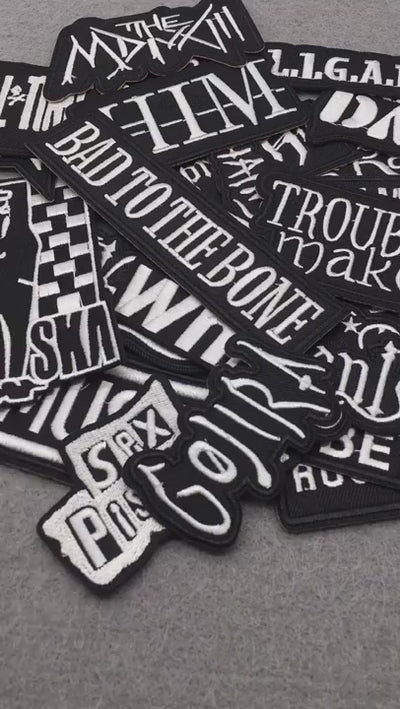 🎸 25pcs Rock Band Patch Pack — Black & White Iron-On