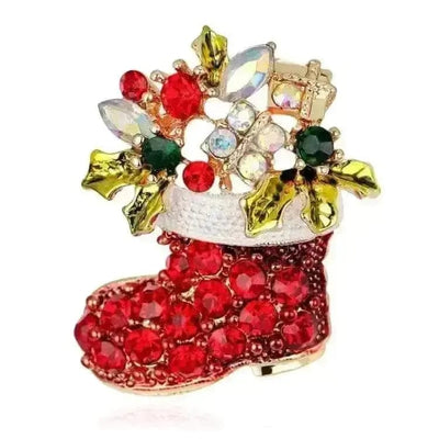 🌟 Rhinestone Crystal Christmas Brooches - Sparkle in Style This Holiday 🌟
