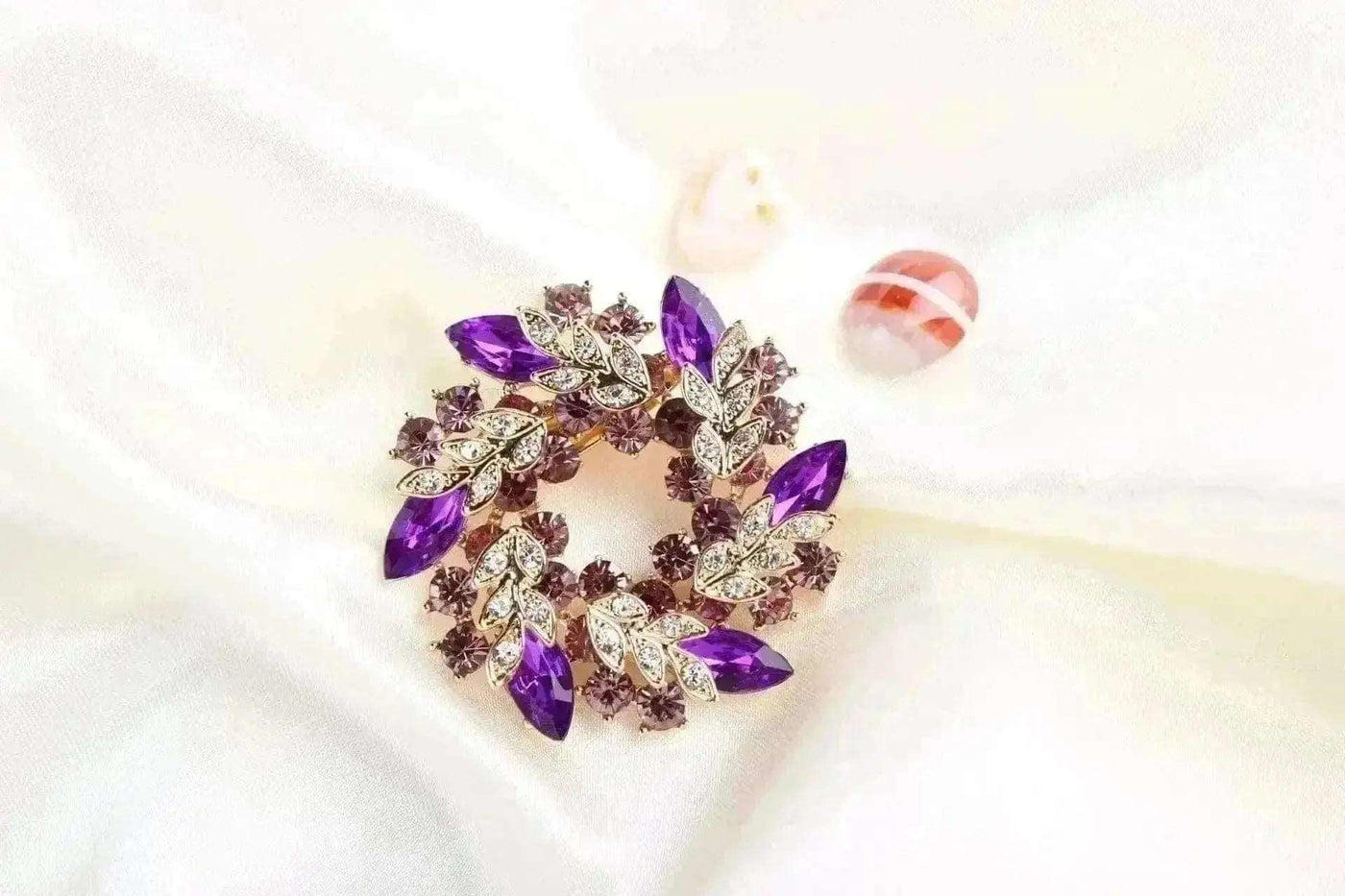 BROOCHITON Brooches Crystal Colorful Bauhinia Brooch