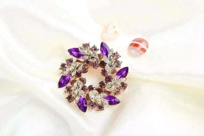 BROOCHITON Brooches Crystal Colorful Bauhinia Brooch