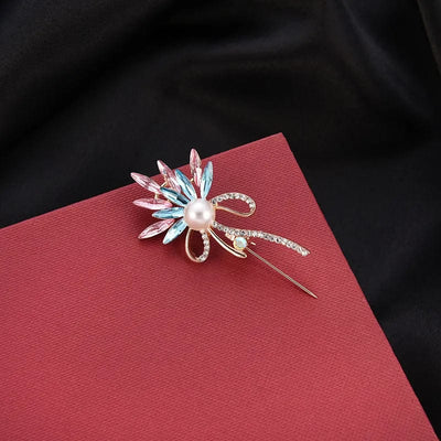 floral alloy brooch elegance on a red box