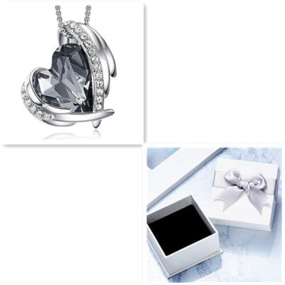 BROOCHITON Necklaces Platinum Grey box for angel heart necklace for women