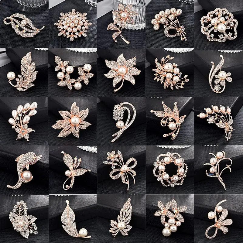 BROOCHITON jewelry Diamond Pearl Brooch pin
