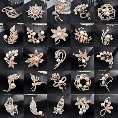 BROOCHITON jewelry Diamond Pearl Brooch pin