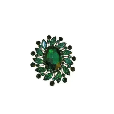 Shop Emerald and Diamond-Look Brooch
