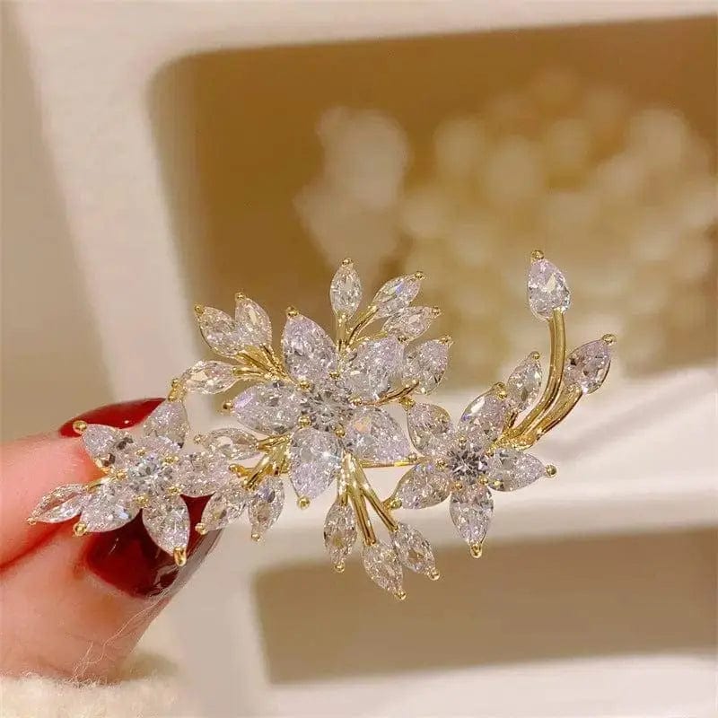 BROOCHITON Brooches Brooch Floral Design Crystal Brooch