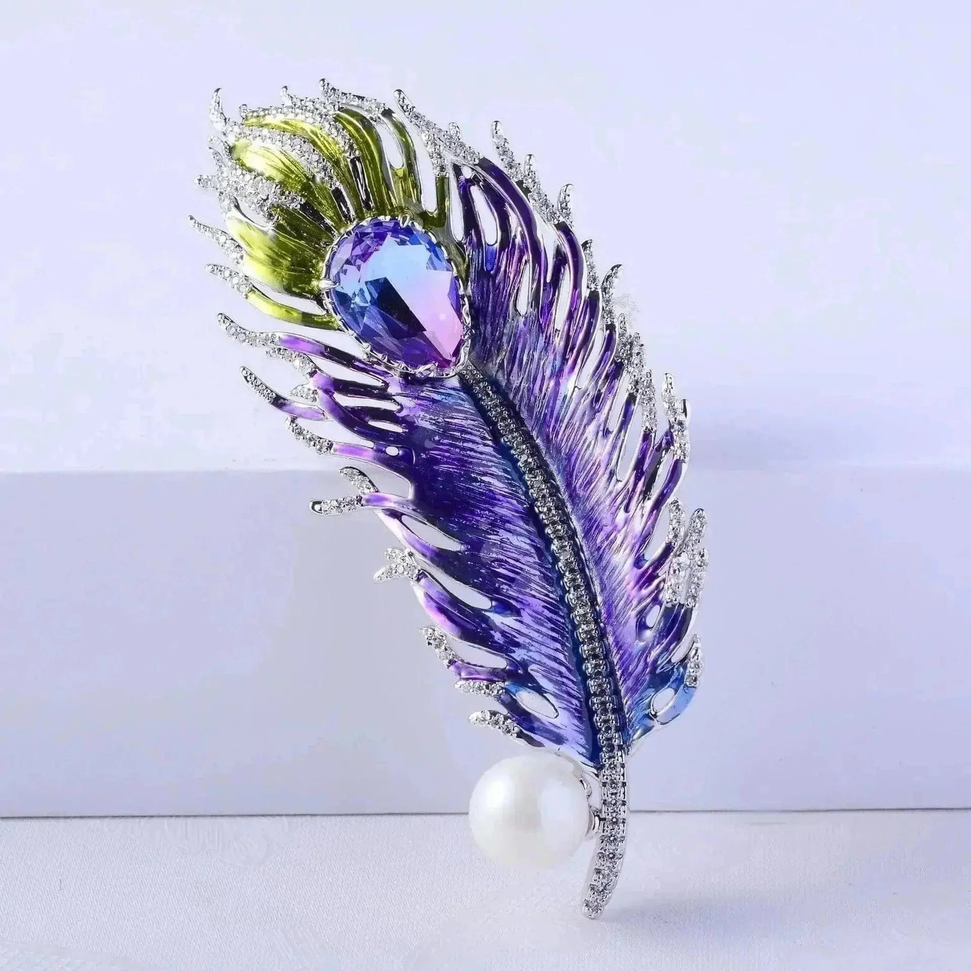 Shop Green Peacock Feather Brooch - A Stunning Accessory for Your Wardrobe