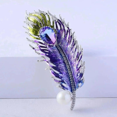 Shop Green Peacock Feather Brooch - A Stunning Accessory for Your Wardrobe
