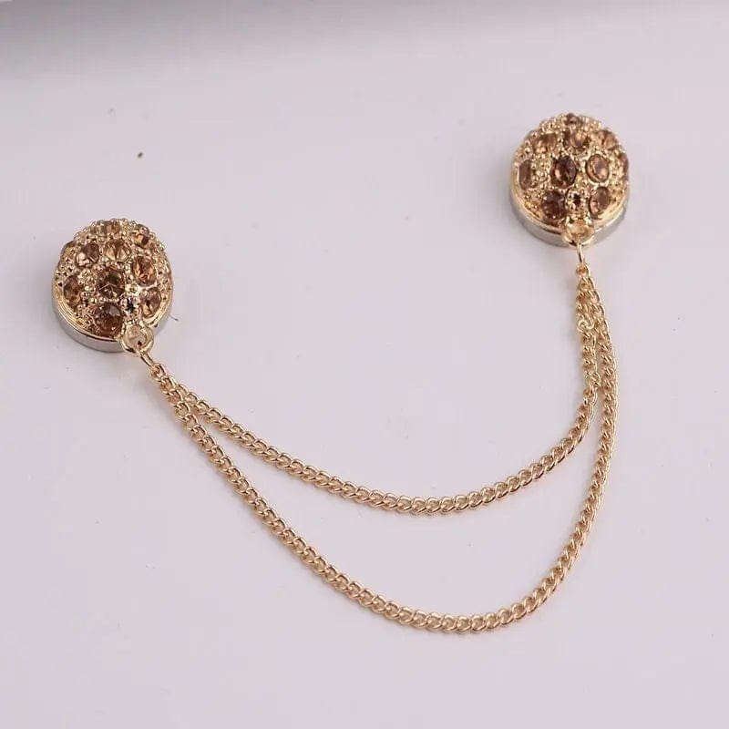 BROOCHITON jewelry KC Gold Brown Diamond One Magnetic women's brooch pins