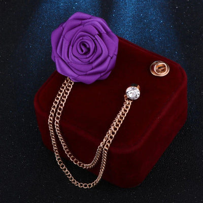 BROOCHITON Brooches Shop Men's Tassel Rose Brooch for Suits
