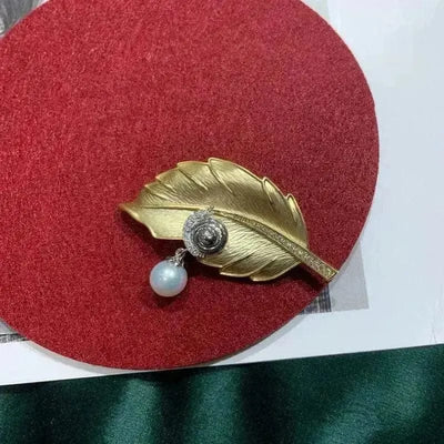 Shop Rhinestone Snail Leaf Brooches
