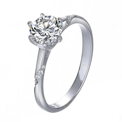BROOCHITON Rings 1carat moissanite / Adjustable opening Six claw diamond ring