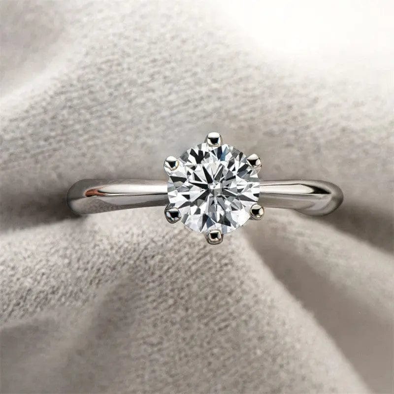 top view of the Sterling Silver Moissanite Ring