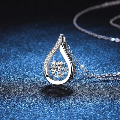 BROOCHITON Necklaces sterling moissanite droplet pendant necklace