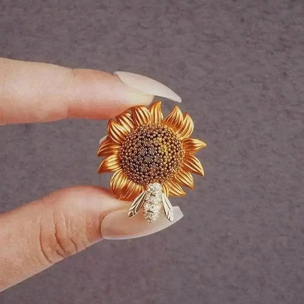 BROOCHITON Brooches Gold Sunflower Beatable Bee Brooch