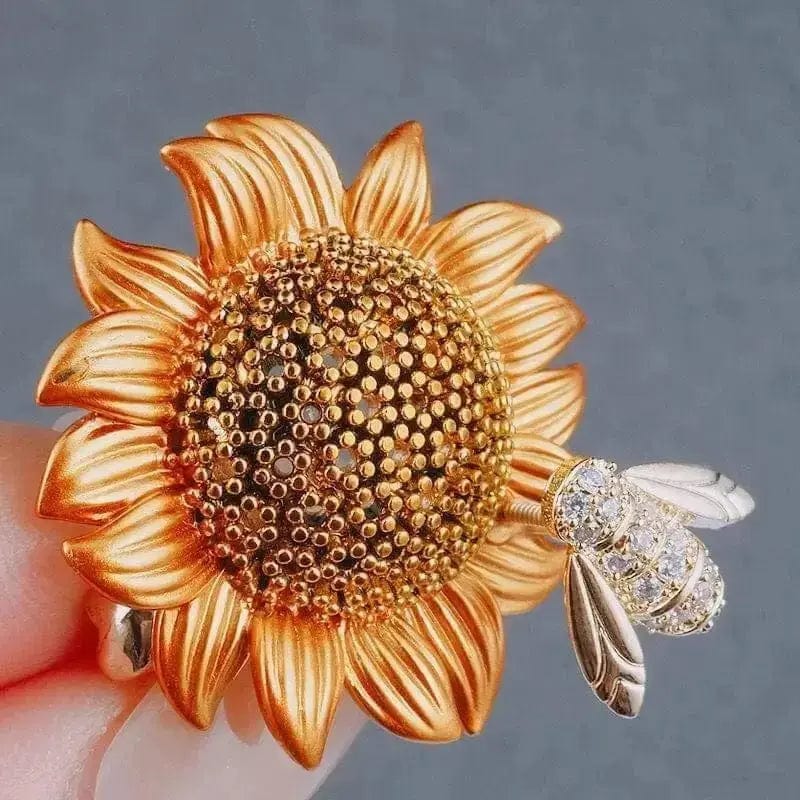 BROOCHITON Brooches Gold Sunflower Beatable Bee Brooch
