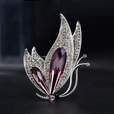 BROOCHITON Brooches A Temperament Crystal All-match Brooch