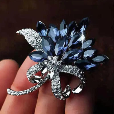 BROOCHITON Brooches C Temperament Crystal All-match Brooch