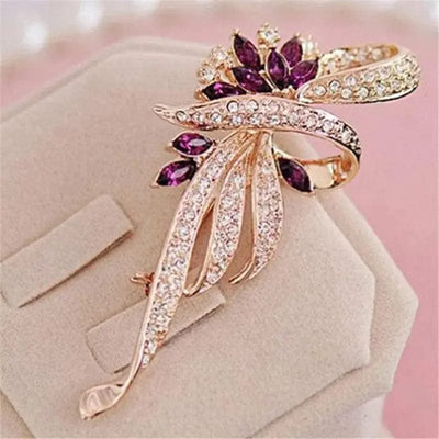 BROOCHITON Brooches G Temperament Crystal All-match Brooch