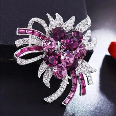 BROOCHITON Brooches D Temperament Crystal All-match Brooch