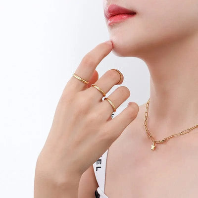 BROOCHITON jewelry Titanium minimal ring for women