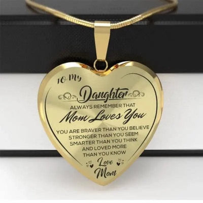 To My Daughter Love Mom Heart Epoxy Necklace - A Token of Everlasting Love 🌹