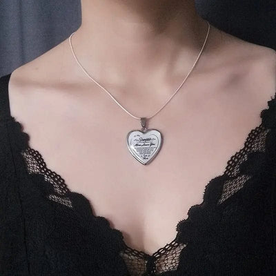 A woman wearing To My Daughter Love Mom Heart Necklace