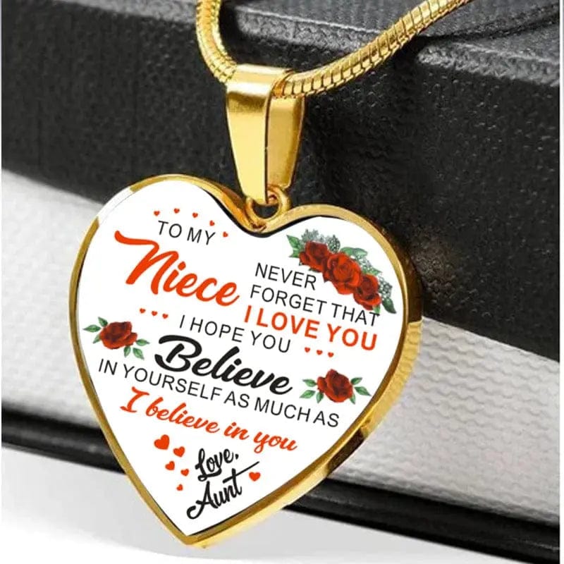 🌸 To My Niece Love Aunt Heart Necklace - Symbolize Your Love 🌸