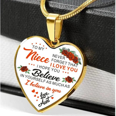 🌸 To My Niece Love Aunt Heart Necklace - Symbolize Your Love 🌸