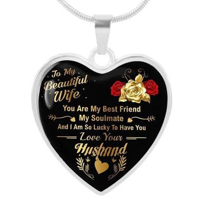 🌟 Tribute To My Beautiful Wife Love Your Husband Pendant 🌟