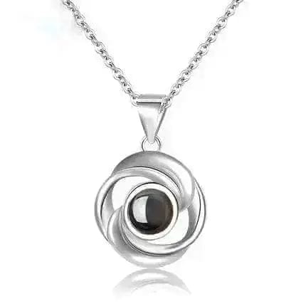Unique 925 Silver Rose LOVE Projection Necklace - Perfect Gift 🌹