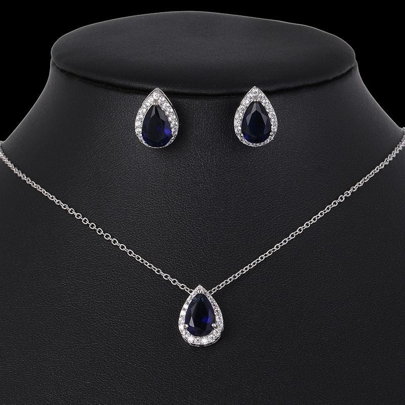 Unveil Elegance with Water Drop Zircon Earrings Necklace Set 🌟