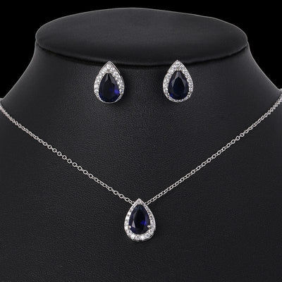 Unveil Elegance with Water Drop Zircon Earrings Necklace Set 🌟