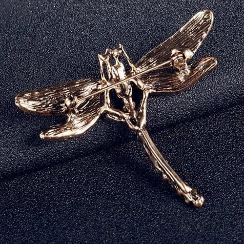 vintage dragonfly brooch back view