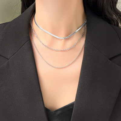 BROOCHITON Necklaces Women's Fashion Simple Niche Does Not Fade Snake Bones Chain