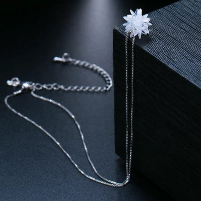 Korean crystal necklace women on a black box