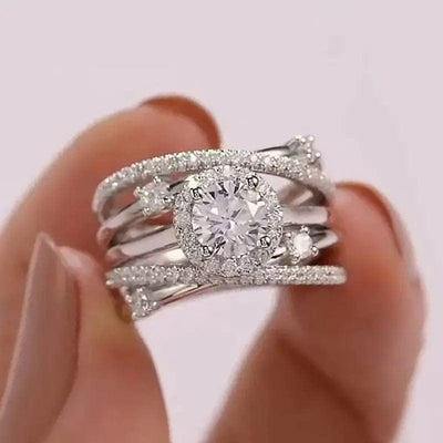 BROOCHITON Rings Multi-loop Winding Ring