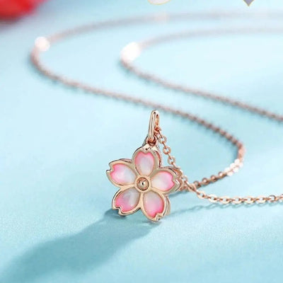 BROOCHITON Necklaces Cherry Blossom Necklace