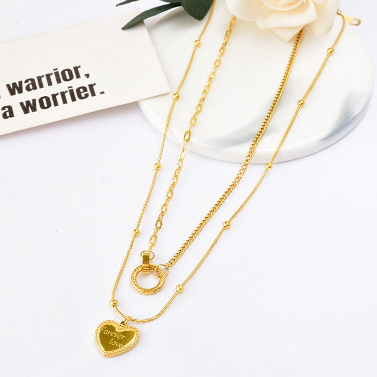 🌟 Women's Titanium Double-Ring Love Necklace - Your Statement Piece 🌟