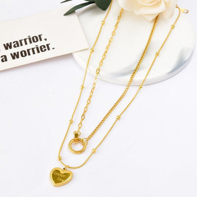 🌟 Women's Titanium Double-Ring Love Necklace - Your Statement Piece 🌟
