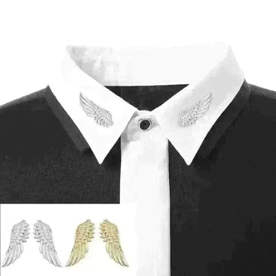 BROOCHITON Brooches Silver Angel Wings Collar Brooch