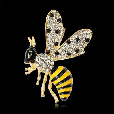 BROOCHITON Brooches KC gold animal brooch bee pin on a black background